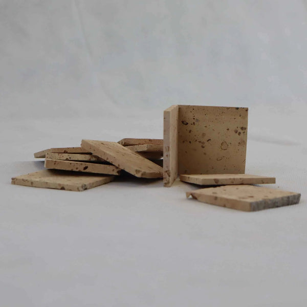 Cubetti in cotto antico 5x5 cm vista laterale