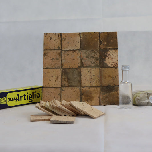 Piastrelle cotto antico 5x5 cm per presepi e diorami