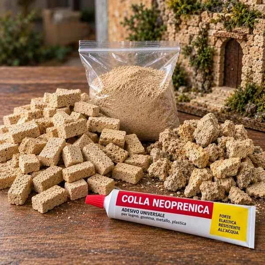Set Muro Antico in Tufo per Presepi e Diorami